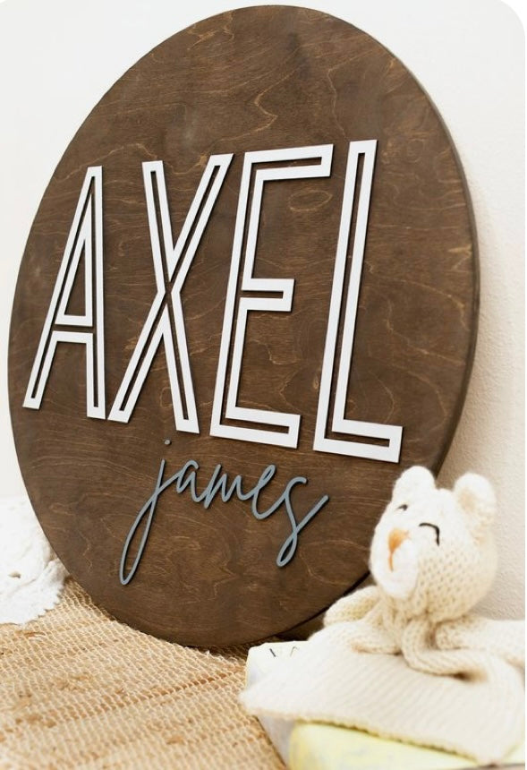 Wood Round Nursery baby name sign wooden toddler name room sign baby shower gift new born gift coquette decor kids room personalized decor wood name