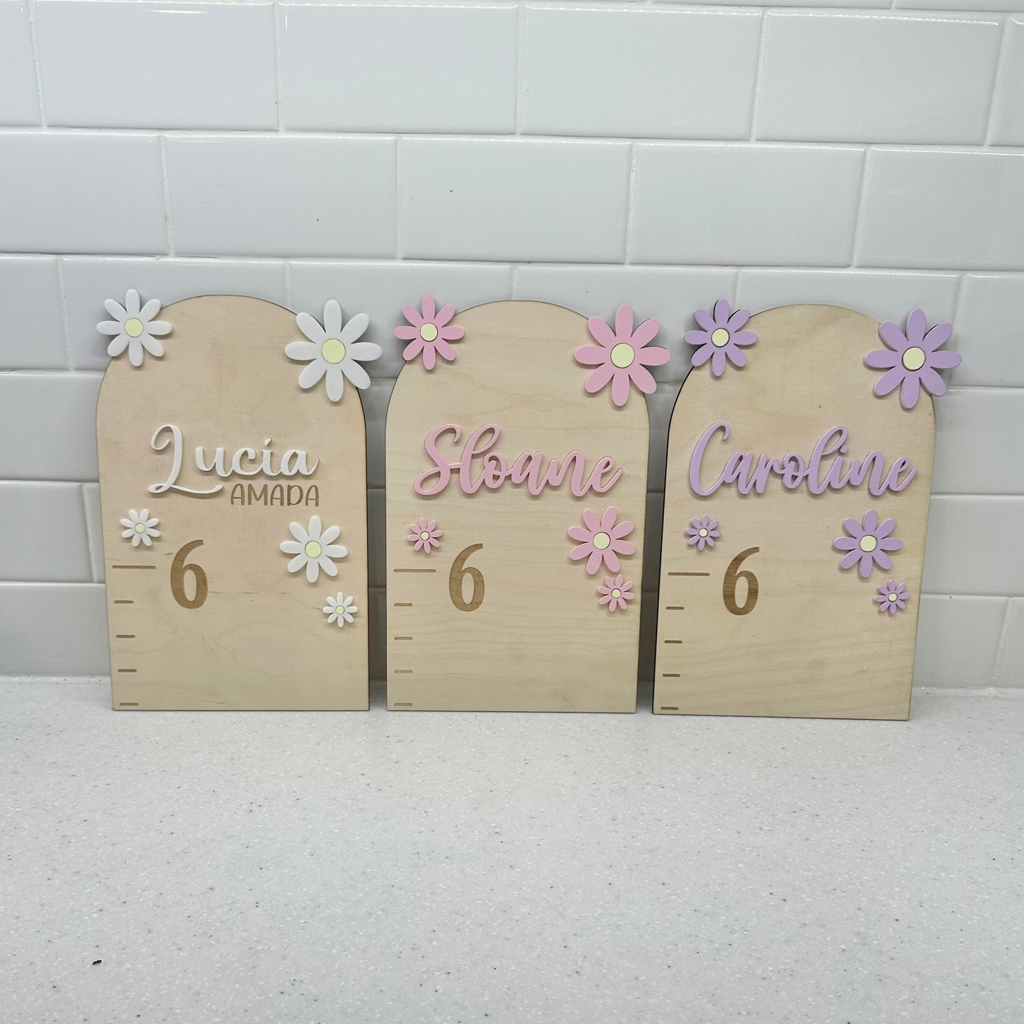 Growth Chart Boho Daisy Flower