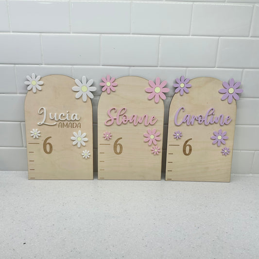 Growth Chart Boho Daisy Flower