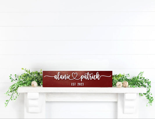 Couple Names Sign Personalized Wedding Gift New Home Owner Gift Established Date Couple Sign 3D Name Sign Rustic Wood Sign Repurpose Wood