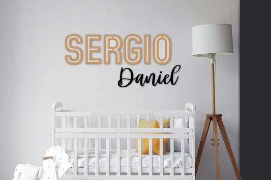 Wood Inline Letter Name Sign For Nursery Boy or Girl Custom Neutral Baby Name Sign Newborn Baby Boy Wall Decor Baby Girl Nursery Name Door Wooden Decor